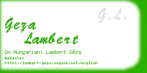 geza lambert business card