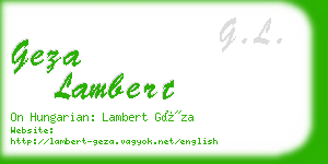 geza lambert business card